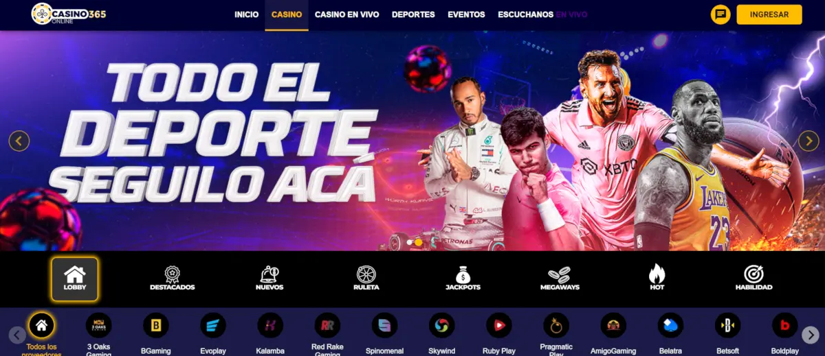 Casino 365 Características