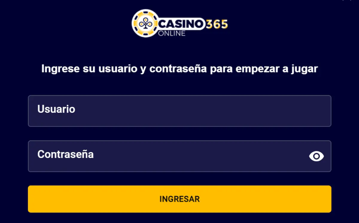 Casino 365 Registro