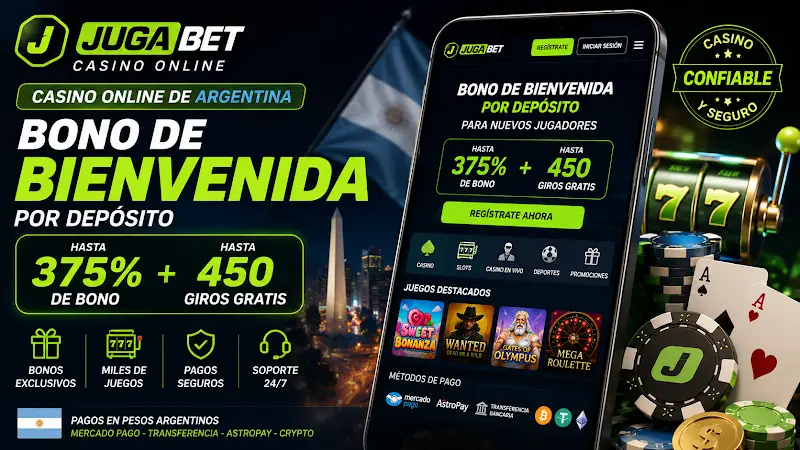 JugaBet — casino online de Argentina con bono de bienvenida por depósito