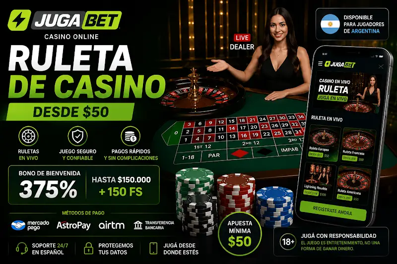 JugaBet - ruleta de casino desde $50