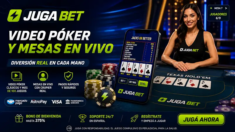 JugaBet — video póker y mesas en vivo