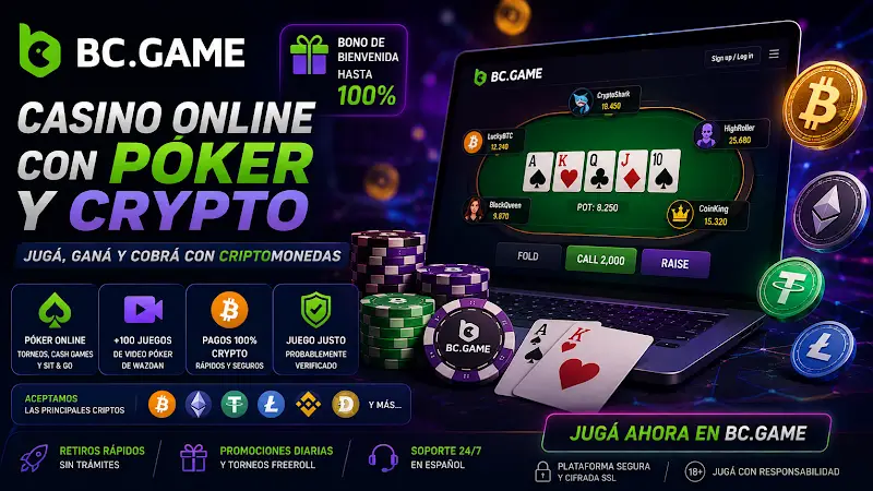 BC.GAME — casino online con póker y crypto