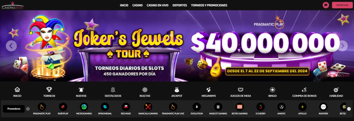 Zeus Casino Características